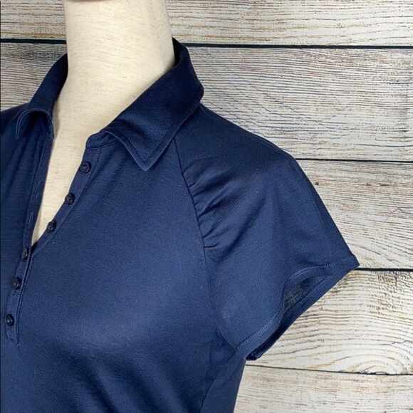 TOMMY HILFIGER Cotton Polo Shirt Top Short sleeves Navy Blue Size M - Picture 3 of 7